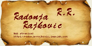 Radonja Rajković vizit kartica